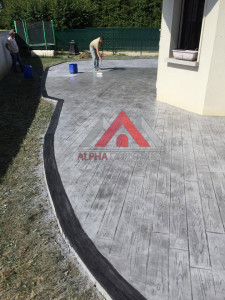 béton imprimé bois