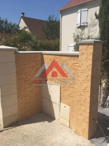 béton imprimé mur creme